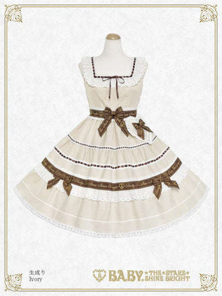 B49JS217 Waffle♡Cotton Tiered Jumperskirt