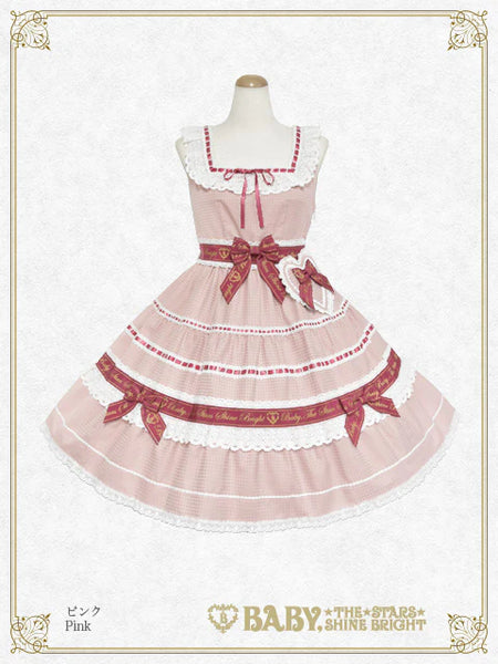 B49JS217 Waffle♡Cotton Tiered Jumperskirt