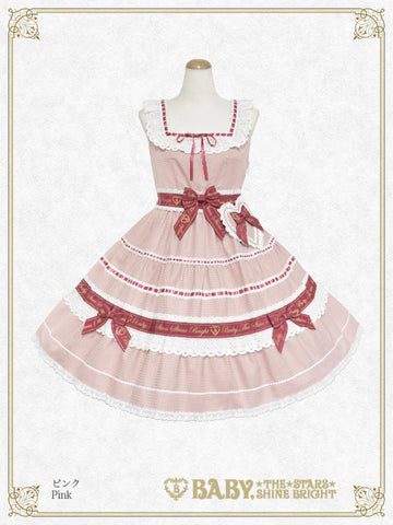 B49JS217 Waffle♡Cotton Tiered Jumperskirt