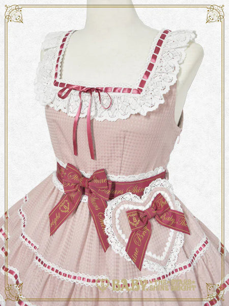 B49JS217 Waffle♡Cotton Tiered Jumperskirt