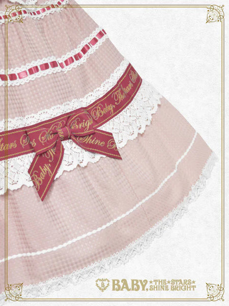 B49JS217 Waffle♡Cotton Tiered Jumperskirt