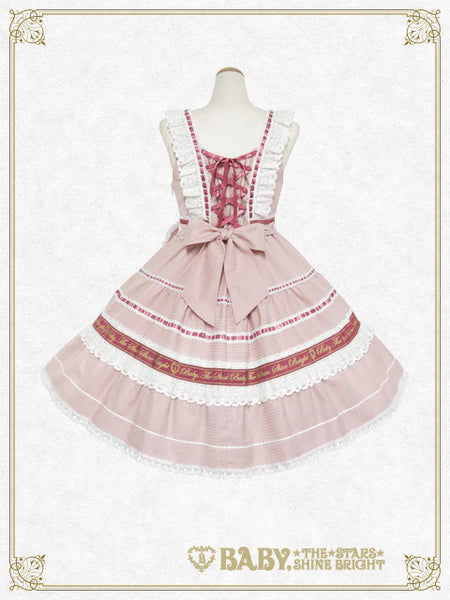 B49JS217 Waffle♡Cotton Tiered Jumperskirt