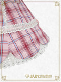B49JS228 Tartan Check Scallop Jumperskirt & Lace Ribbon Comb Set