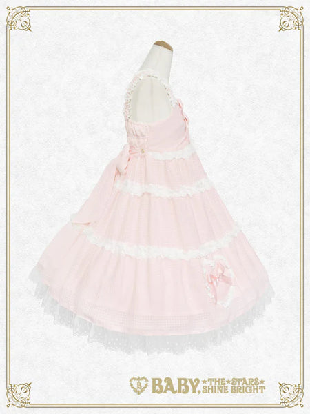 B49JS239 Fluffy Gingham Heart Jumperskirt