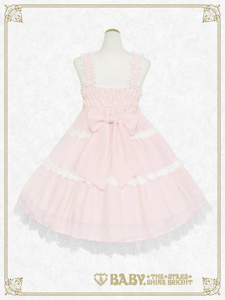 B49JS239 Fluffy Gingham Heart Jumperskirt