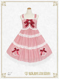 B49JS239 Fluffy Gingham Heart Jumperskirt