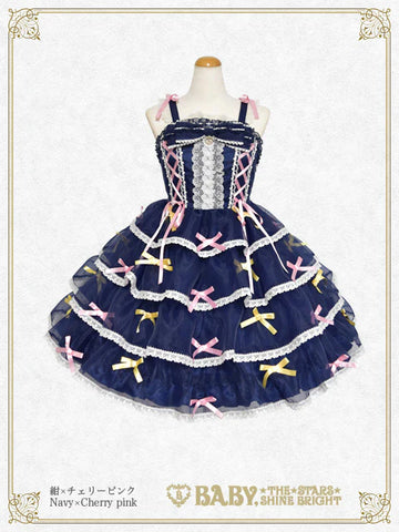 B49JS271 Eternal Ribbon Feathery Jumperskirt