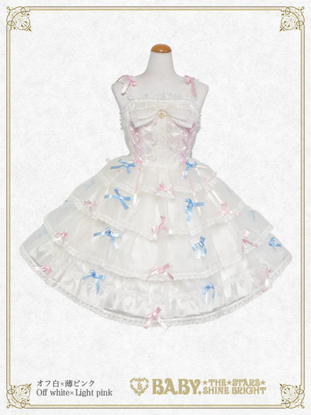 B49JS271 Eternal Ribbon Feathery Jumperskirt