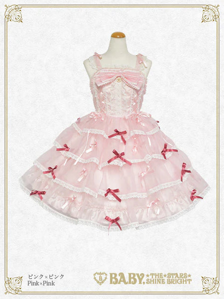 B49JS271 Eternal Ribbon Feathery Jumperskirt