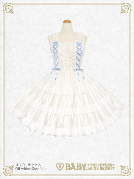 B49JS275 Millefeuille Jumperskirt (Cotton Satin)