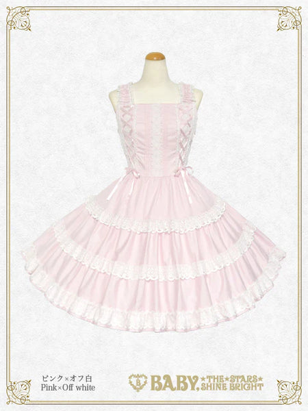 B49JS275 Millefeuille Jumperskirt (Cotton Satin)