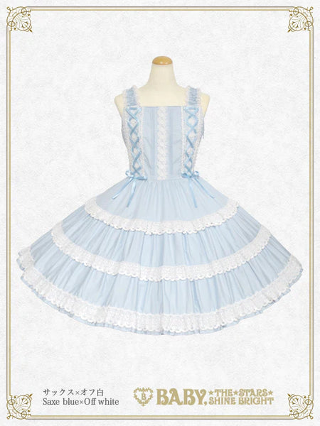 B49JS275 Millefeuille Jumperskirt (Cotton Satin)