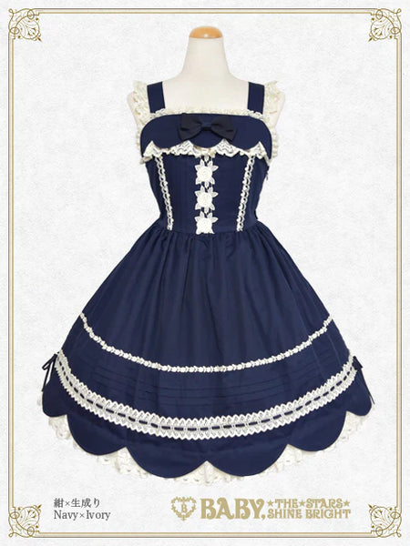 B49JS281 Ribbon Scallop Jumperskirt