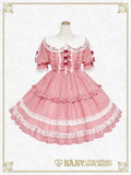 B49OP316 Fluffy Gingham Heart Onepiece Dress