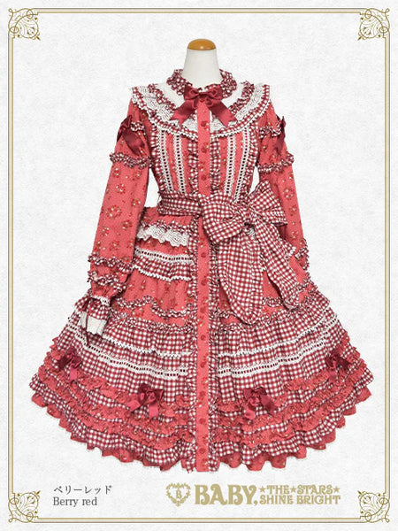 B49OP323 Berry Sweet Bouquet Long Onepiece Dress