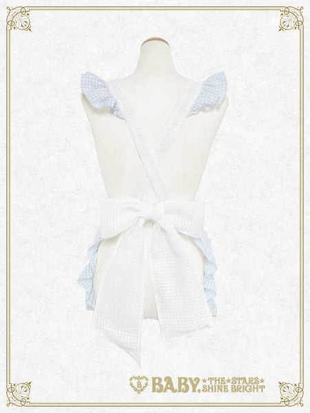 B49OT046 Fluffy Gingham Heart Apron