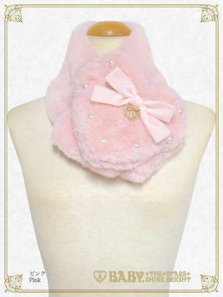 B49OT072 Noёl Heart Fur Muffler