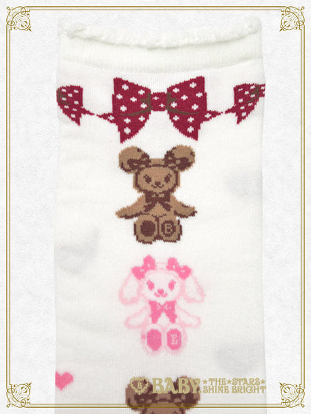 B49SC825 Kumya's Sweet Heart Check Pattern Over-the-Knee Socks