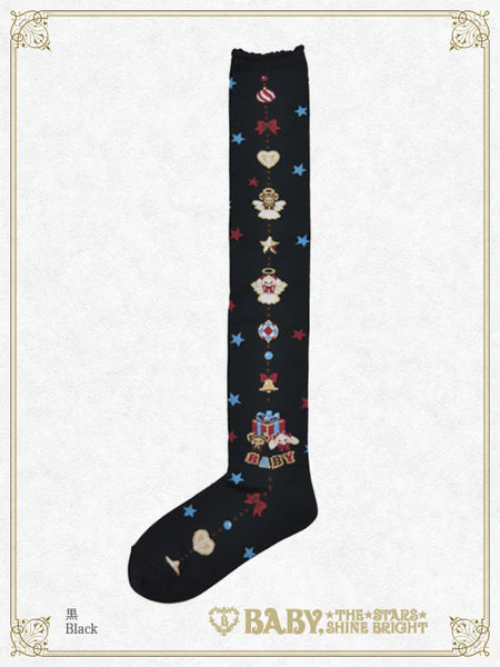 B49SC842 Kumya's Doki★Doki Christmas Party Over-knee Socks (Angel)