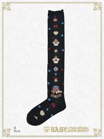 B49SC842 Kumya's Doki★Doki Christmas Party Over-knee Socks (Angel)