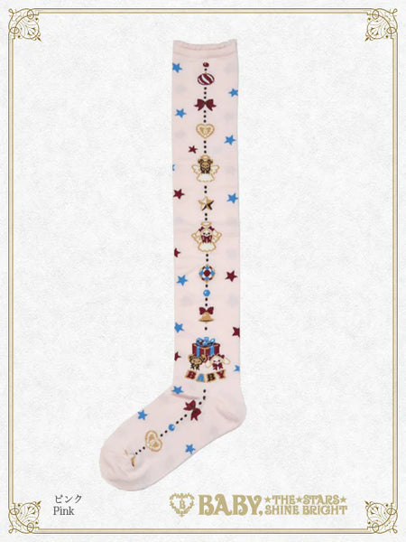 B49SC842 Kumya's Doki★Doki Christmas Party Over-knee Socks (Angel)