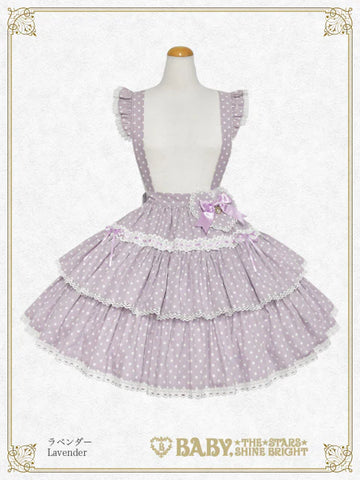 B49SK507 Milky Dot♡ Frill Skirt