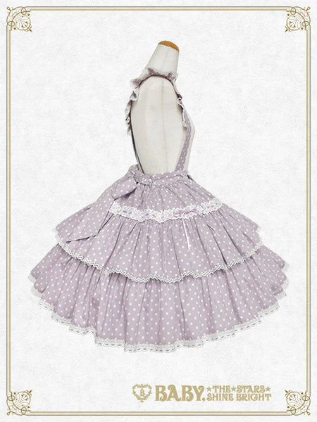 B49SK507 Milky Dot♡ Frill Skirt