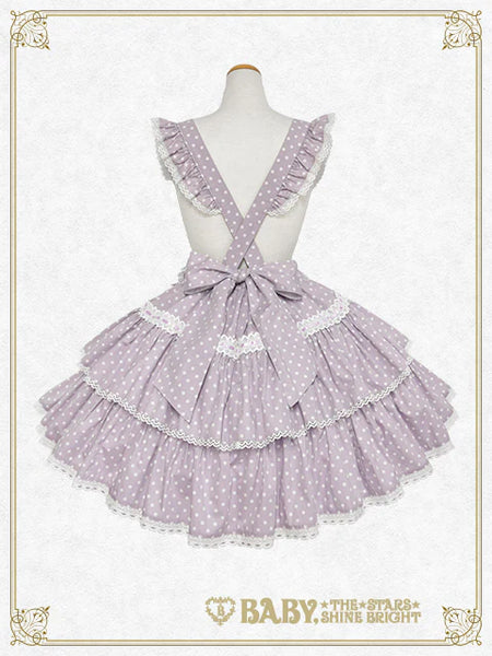 B49SK507 Milky Dot♡ Frill Skirt