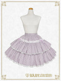 B49SK507 Milky Dot♡ Frill Skirt