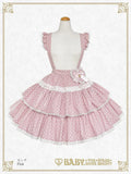 B49SK507 Milky Dot♡ Frill Skirt
