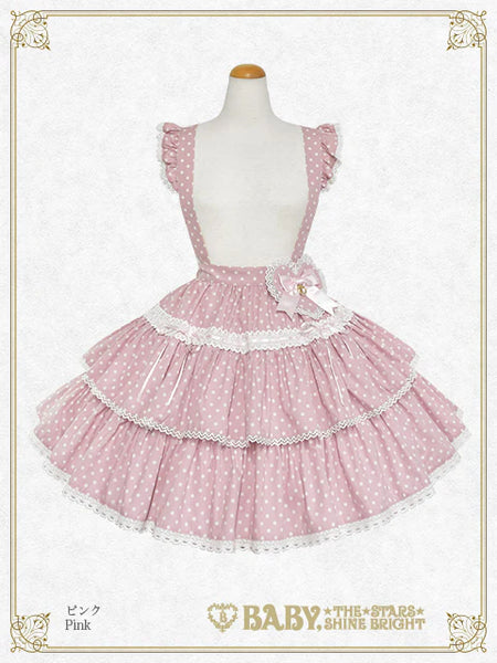 B49SK507 Milky Dot♡ Frill Skirt
