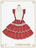 B49SK507 Milky Dot♡ Frill Skirt