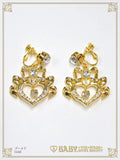 B50AC056 Etoile Princesse♡Cœur Clip-on Earrings