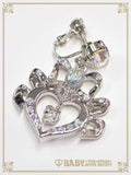 B50AC056 Etoile Princesse♡Cœur Clip-on Earrings