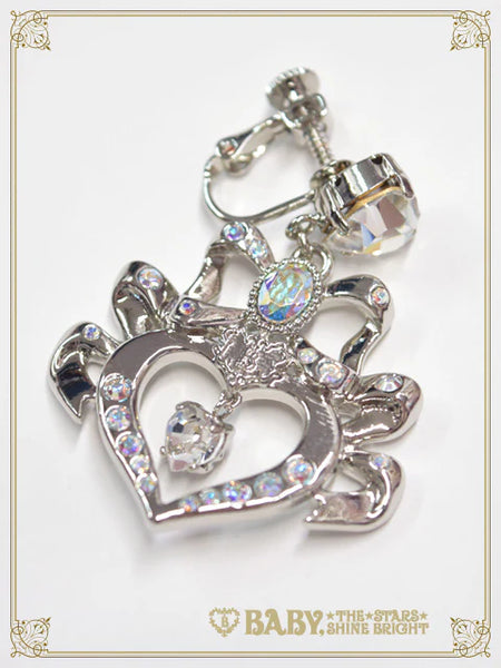 B50AC056 Etoile Princesse♡Cœur Clip-on Earrings