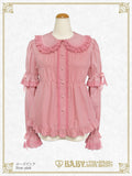 B50BL407 Detachable Sleeves Babydoll Blouse
