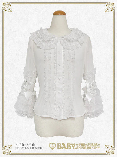 B50BL411 Ruban♡Crème à la Vanille Blouse