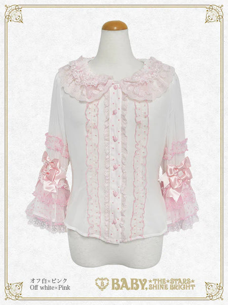 B50BL411 Ruban♡Crème à la Vanille Blouse
