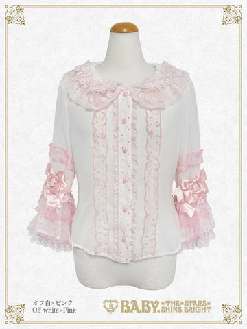B50BL411 Ruban♡Crème à la Vanille Blouse