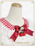 B50BL414 Swinging Strawberry's Happy Berry Present Gingham Blouse