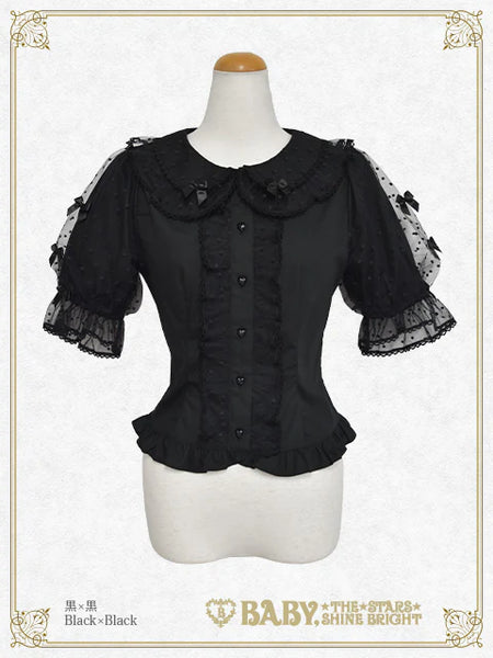 B50BL419 Little Kitten Lucy♡Dot Tulle Blouse