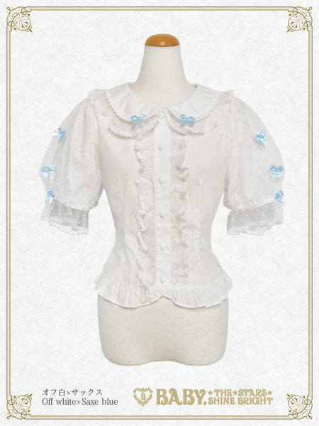 B50BL419 Little Kitten Lucy♡Dot Tulle Blouse