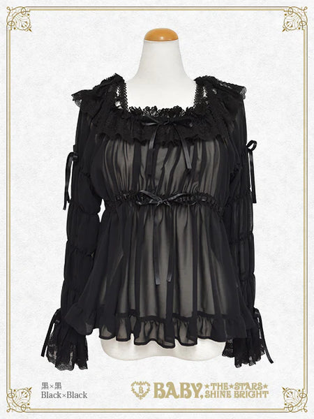 B50BL427 Cinderella Shirring Chiffon Blouse