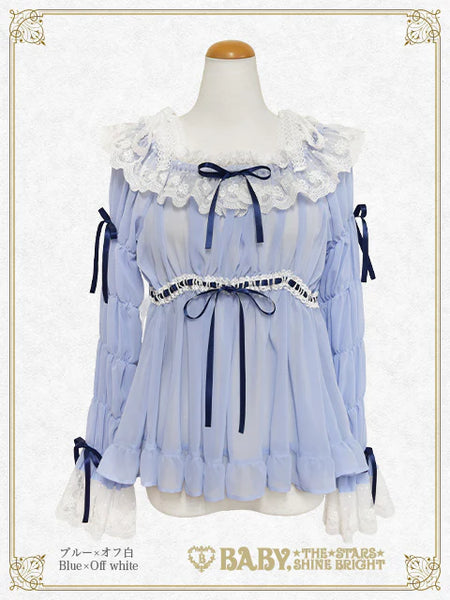 B50BL427 Cinderella Shirring Chiffon Blouse