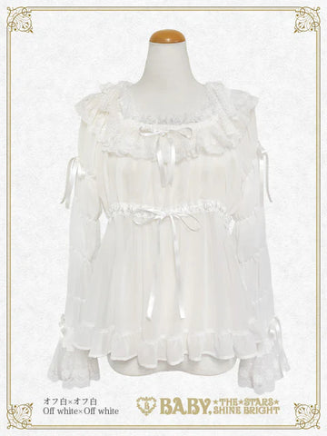 B50BL427 Cinderella Shirring Chiffon Blouse