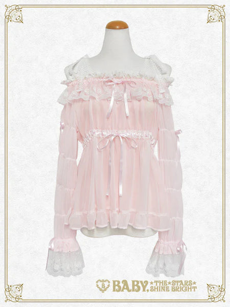 B50BL427 Cinderella Shirring Chiffon Blouse