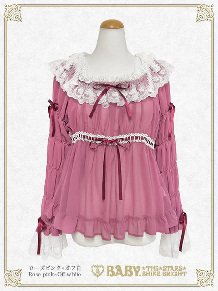 B50BL427 Cinderella Shirring Chiffon Blouse