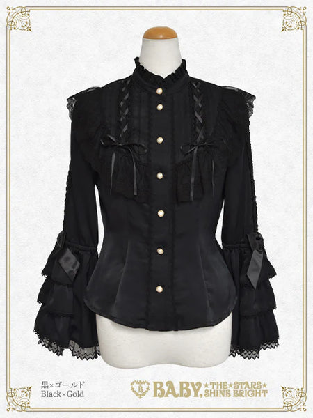 B50BL428 Cinderella Stand-collar Satin Blouse