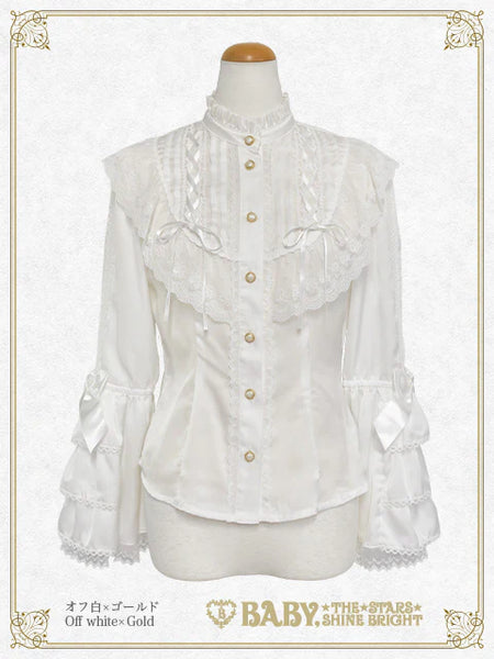 B50BL428 Cinderella Stand-collar Satin Blouse