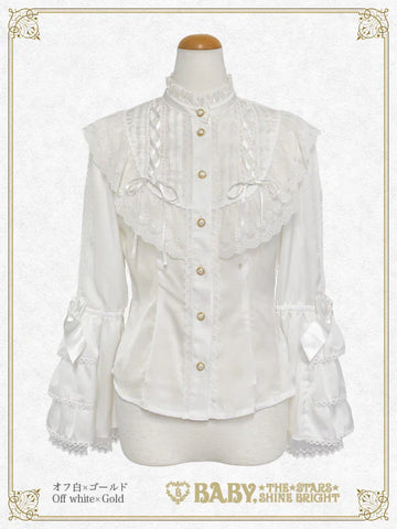 B50BL428 Cinderella Stand-collar Satin Blouse